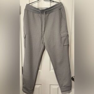 Sweatshirt Project Gray Quilted Pattern Cargo Jogger Style Pants